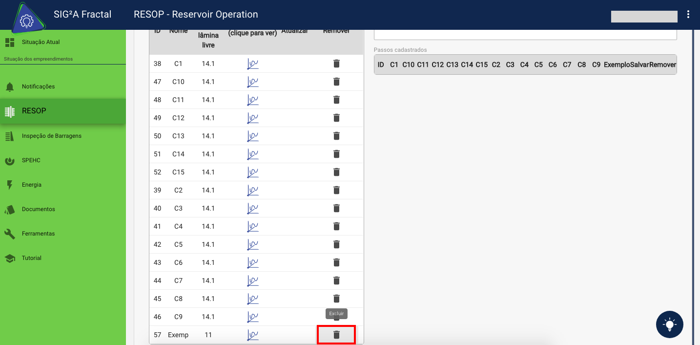Excluir comporta alt text
